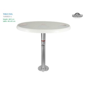 데크 테이블 set/타원형 40 x 81cm, 높이 68.5cm 백색